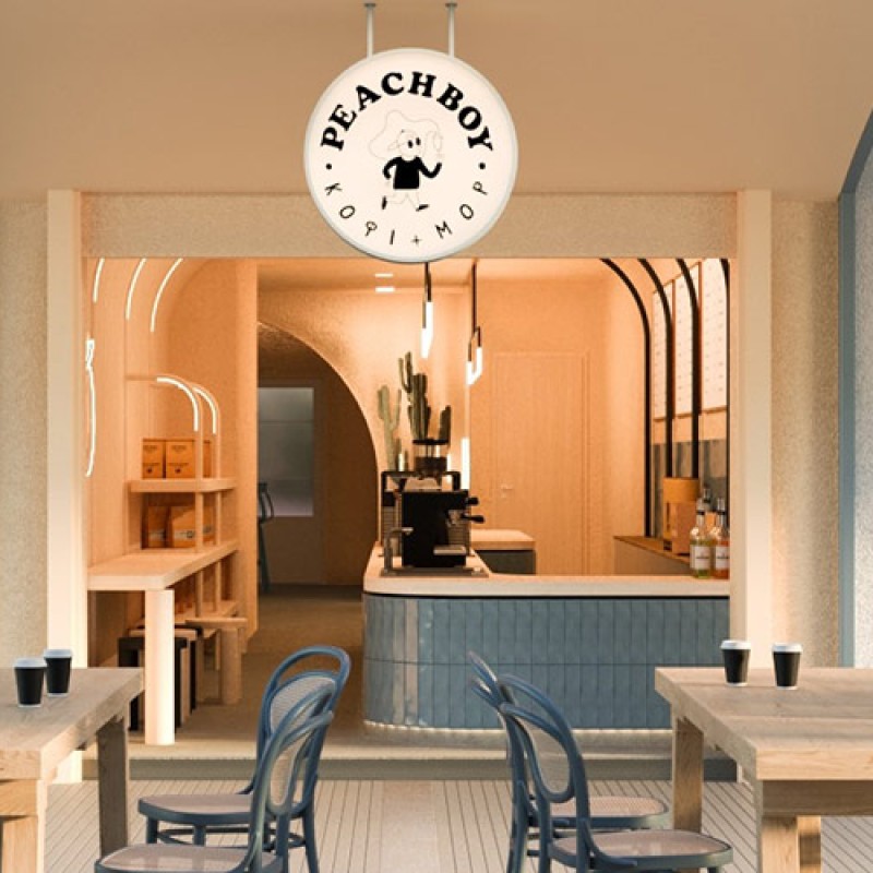 peach boy woodidea thessaloniki bar restaurants wooden 